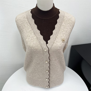 
Mom's autumn clothes 2025 new knitted sweater fashionable