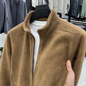 
Fleece Jacket Men's 2024 New Spring and Autumn Outdoor Sports and Casual Sweater Large Size Stand Collar Fleece Jacket