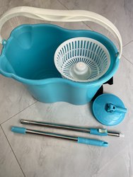 Dual-Purpose Rotating Mop with Foot Pedal, Household Mop Bucket, Hands-Free Washing, Wet and Dry Use, Easy Mop with Wringing Bucket