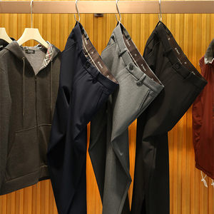 
Light luxury style 2025 autumn and winter new men's black technology sandwich down casual pants men's business trousers 9327