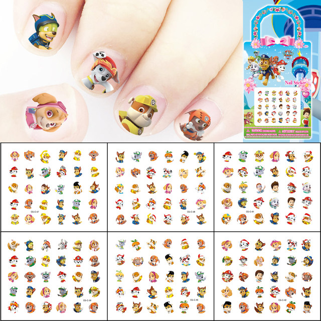 Children's cartoon nail stickers dog patrol team manicure stickers wool team waterproof safety ultra-thin stickers stickers
