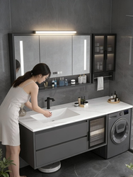 Modern Minimalist Balcony Washing Machine Cabinet Integrated Bathroom Cabinet Combination Bathroom Sink Washbasin