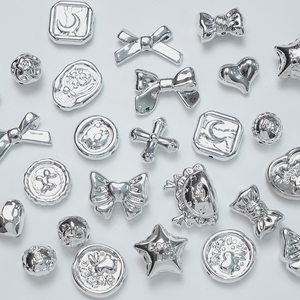 
37 models silver electroplated metal dispersion beads love five-pointed star bow DIY hand-beaded mobile phone chain material