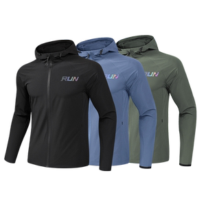 
Sports windbreaker jacket men's windproof rainproof training suit spring and autumn running suit outdoor waterproof hooded cardigan jacket