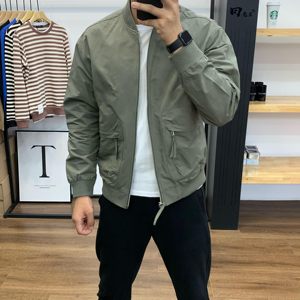 
Trendy casual men's jacket spring and autumn 2025 new fashion brand high-end versatile waterproof long-sleeved work jacket