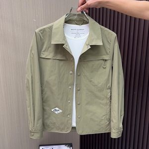 
Spring and autumn new Korean style simple handsome lapel jacket men's fashion trend design versatile solid color jacket