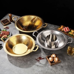 Commercial Hot Pot Cookware, 304 Composite Stainless Steel, Induction Cooker-Specific Hot Pot Basin, Thickened Household Dual-Purpose Pot with Hammered Texture