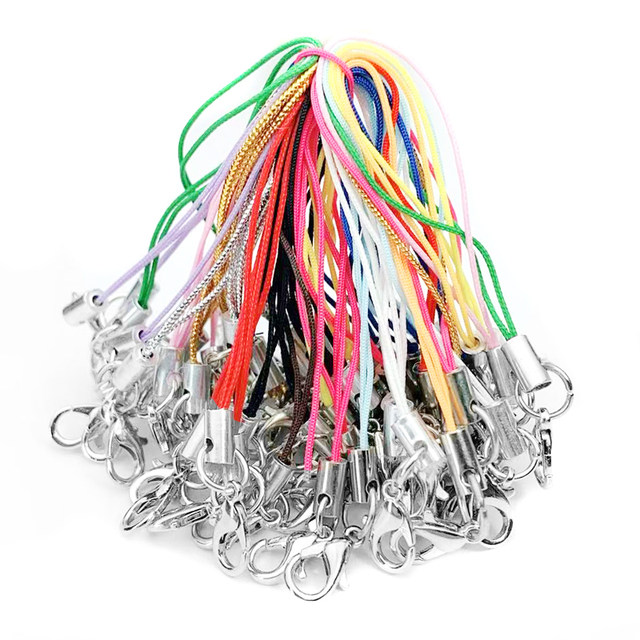 Lobster clasp keychain mobile phone chain mobile phone rope pendant diy handmade jewelry material package accessories 10 pieces