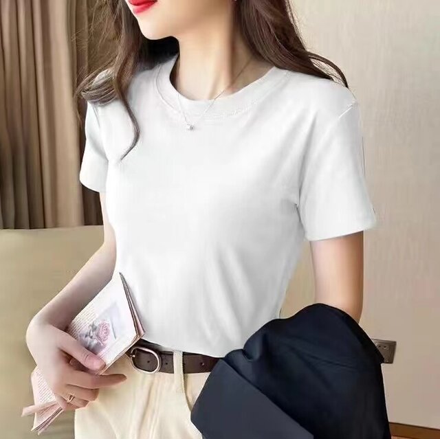 Simple Slimming Long-Sleeved T-Shirt　X3186 main image 1