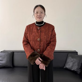 
Mom's autumn and winter cotton coat new Chinese style warm cotton coat