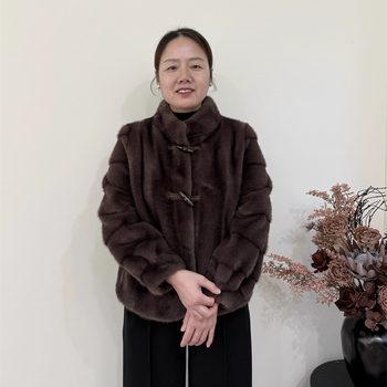 
Middle-aged women's winter warm and fashionable mink velvet jacket