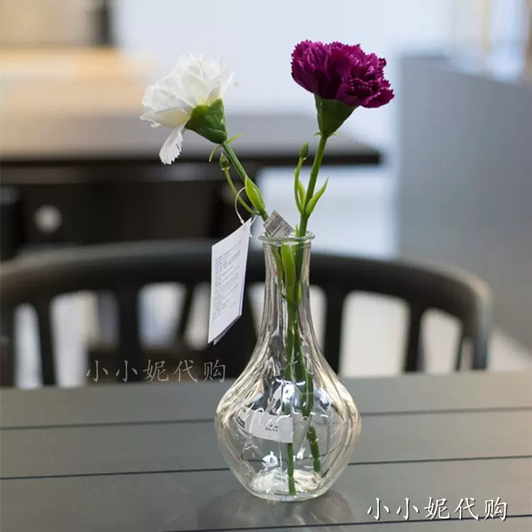 包邮宜家国内代购viljstark维利斯塔花瓶透明玻璃花瓶家居装饰