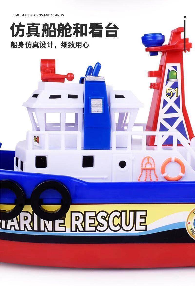 Bateau Pompier Lumineux Bateau Pompier Jouet Électrique Toddler - Bateau Flottant Pulvérisateur Avec Lumières Et Sons
