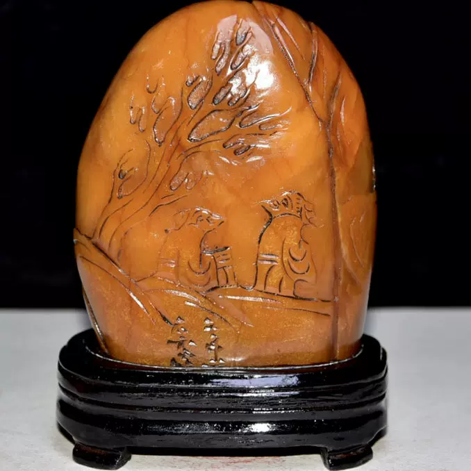 中国古美術・田黄石彫り・半丁作 壬辰年・細密彫・蘿蔔絲紋・篆刻・書道具・文房具 中国古美術・田黄石彫り・半丁作 壬辰年・細密彫・蘿蔔絲紋・