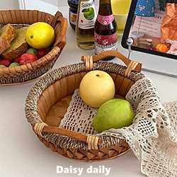 New Year Snacks Display Basket, Wicker Storage Basket, Handmade Woven Basket, Rattan Basket, Fruit Plate, Household Dried Fruit Plate Display