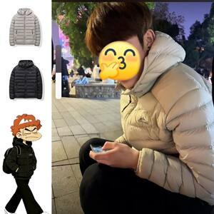 
Winter warm men's and women's couples' hooded Korean-style spare ribs slim-fitting cotton-padded jackets thickened cold-proof cotton-padded jackets