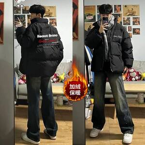 
2026 trendy brand national trend letter printed couple cotton clothes for men and women winter thickened cotton clothes lazy style youth jackets