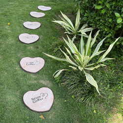 Garden Courtyard Creative Stepping Stones Non-Slip Tree Stump Heart-Shaped Stepping Stones Villa Outdoor Stepping Stones Vegetable Garden Tiles