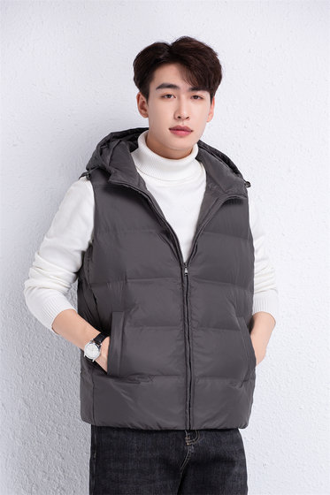 
Middle-aged and elderly thickened hooded down jacket men's vest lightweight warm vest vest vest dad winter new style