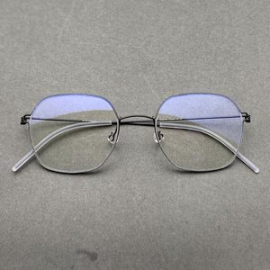 
Li De's same style of steel wire irregular polygonal thin frame square myopia can be customized with color change lens astigmatism