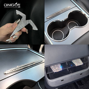 
ONGO Tesla model Y Edamo 3 Renewal Edition interior crystal diamond decorative steering wheel logo diamond