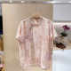 Pink jacquard slanted button mulberry silk short-sleeved shirt for women in spring and summer new style Chinese style slim top