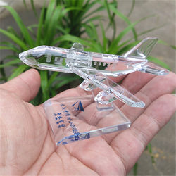 Crystal Airplane Model DIY Creative Gift Ornaments with Engraving for Girls Birthday Gifts for Boys Classmates Anniversary