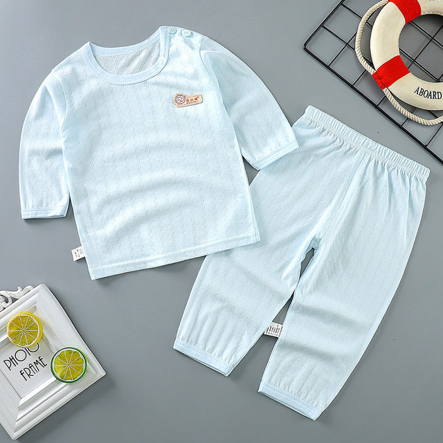 Baby Pajamas Cotton Set Summer Baby Children Thin Section Long Sleeve ...