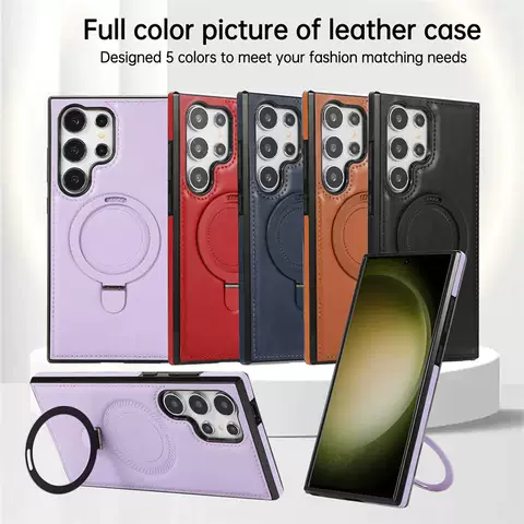 MagSafe Leather Phone Cases Covers – Business Galaxy S24, Galaxy S24 Plus, Galaxy S24 Ultra,