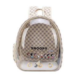 Pu Fully Transparent Cat Carrier Portable Cat Backpack Dog Backpack Space Capsule Leather Travel Pet Bag Cat Bag