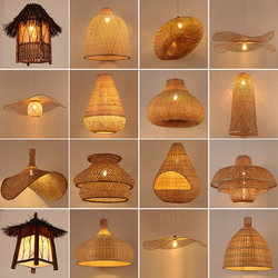 Bamboo Art Bamboo Weaving Chandelier Lantern Restaurant Zen Tea Room Hot Pot Lighting Woven Retro Homestay Creative Chinese Lampshade