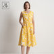Marc O'Polo/MOP2025 summer new design print waist-hugging V-neck long skirt sleeveless dress for women