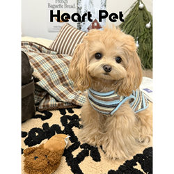 Heart Spring/Summer Pet Striped Dog Clothes Teddy Bichon Small Dog Skin-Friendly Vest Undershirt