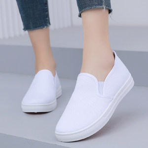 
New single work shoes flat casual breathable canvas shoes for female students old Beijing cloth shoes for women with one foot lazy shoes