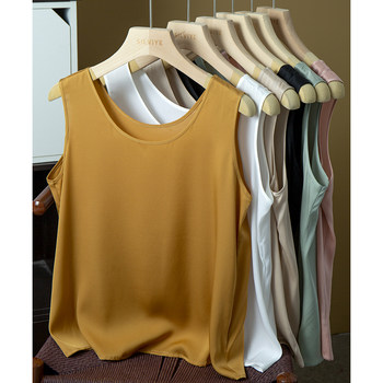 
Silk art Multi-color optional silk elastic double satin suspender vest for women's mulberry silk sleeveless top base shirt summer