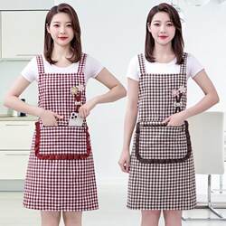 【Three-Dimensional Bouquet Design】New Cotton Apron for Kitchen Cooking, Home Use, with Straps, Zipper Pockets, Stylish and Stain-Resistant