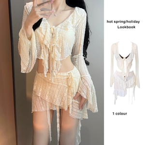 2024 Summer new split swimsuit female four -piece sexy Bikini hot girl net red wind wind seaside vacation hot spring
