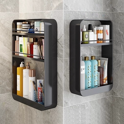 No-Drill Bathroom Shelf Wall-Mounted Cosmetics Washstand Multi-Layer Toilet Wall Bathroom Storage Rack