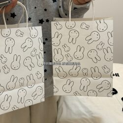 Miffy Rabbit Gift Tote Bag Kraft Paper Bag ins Trendy, Beautiful, Cute, Exquisite Gift Bag, Niche and Simple