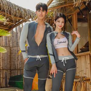 
Couple diving suits for women split long-sleeved swimsuits for hot spring slimming swimming suits snorkeling suits beach jellyfish suits