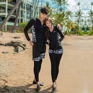 
Korean couple diving suits for women split snorkeling swimsuits for women conservative slim long-sleeved fashionable surfing suit jellyfish suit