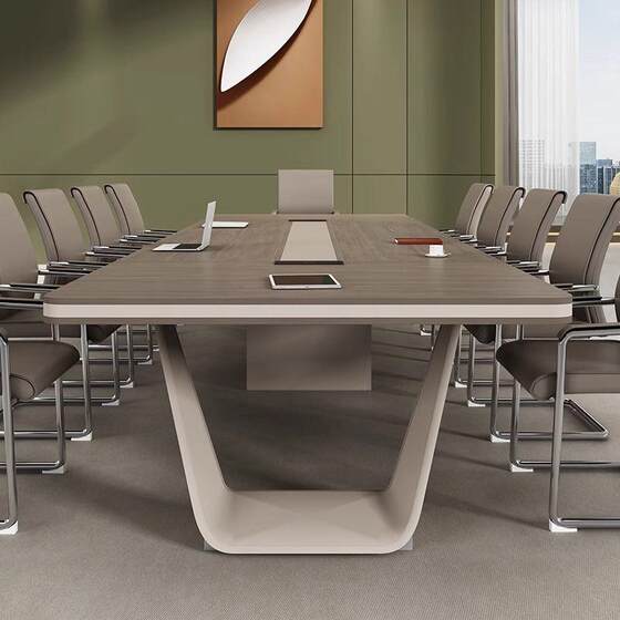 Conference table training office furniture panel rectangular table office large simple modern negotiation table and chair combination
