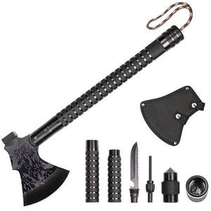 
Wild war wolf ax firewood survival compass multi-functional household outdoor ax vehicle-mounted foldable aluminum handle tomahawk