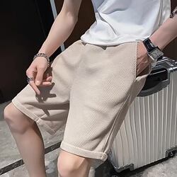 Clearance Sale~ Trendy Brand Waffle Shorts for Men, Loose Straight-Leg Sports Shorts, Versatile Quarter-Length Shorts