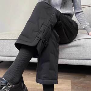 Straight down pants for women to wear outside winter 2025 new small Northeast Harbin minus 40 degrees thickened cotton pants
