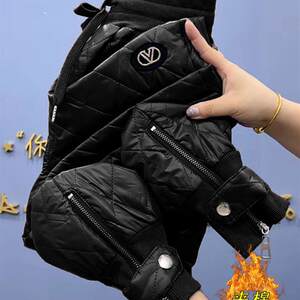 
2025 New Large Size Down Pants Women's Winter Fashion High Waist Thickened Cold-Resistant Footwarming Casual Cotton Pants