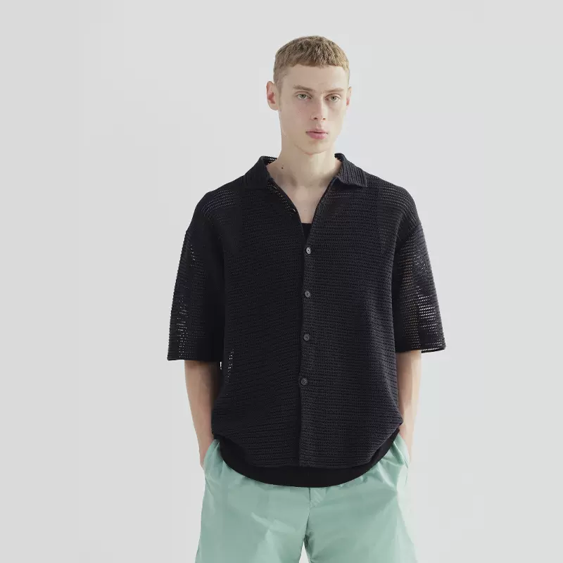 AURALEE 25SS MESH KNIT SHIRT