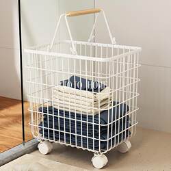 Jojo Dirty Laundry Basket with Wheels, Movable Basket for Home Bathroom, Clothes Storage Solution, Laundry Basket