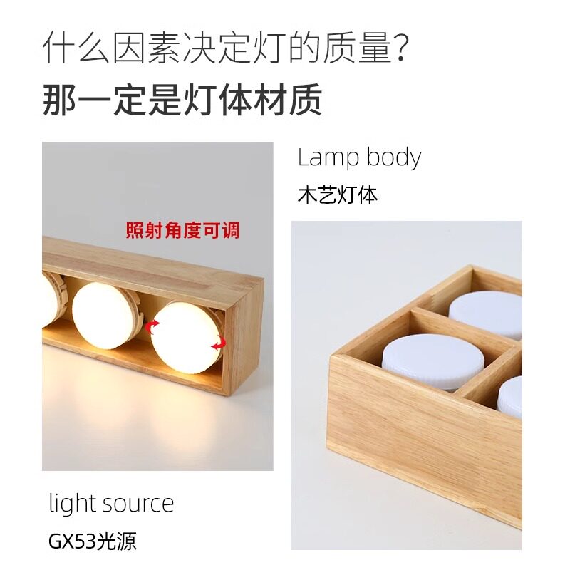 메인 조명이 없는 거실 통나무 통나무 통나무 침실 LED 표면 장착형 대담한 램프 그릴 이중 헤드 복도 통로 천장 램프 -