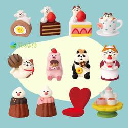 Japanese-Style Cat Zakka Food Toy ins Strawberry Heart Chocolate Valentine's Day Miniature Scene Props Dollhouse Ornaments